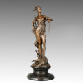 Mito Bronze Escultura Pequena Artemis Esculpindo Decor Latão Estátua TPE-782